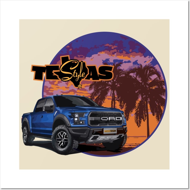 Texas-Style Ford Truck beach scene blue colors Wall Art by CamcoGraphics